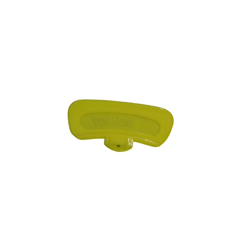 gele spatbord plaat met Tomos